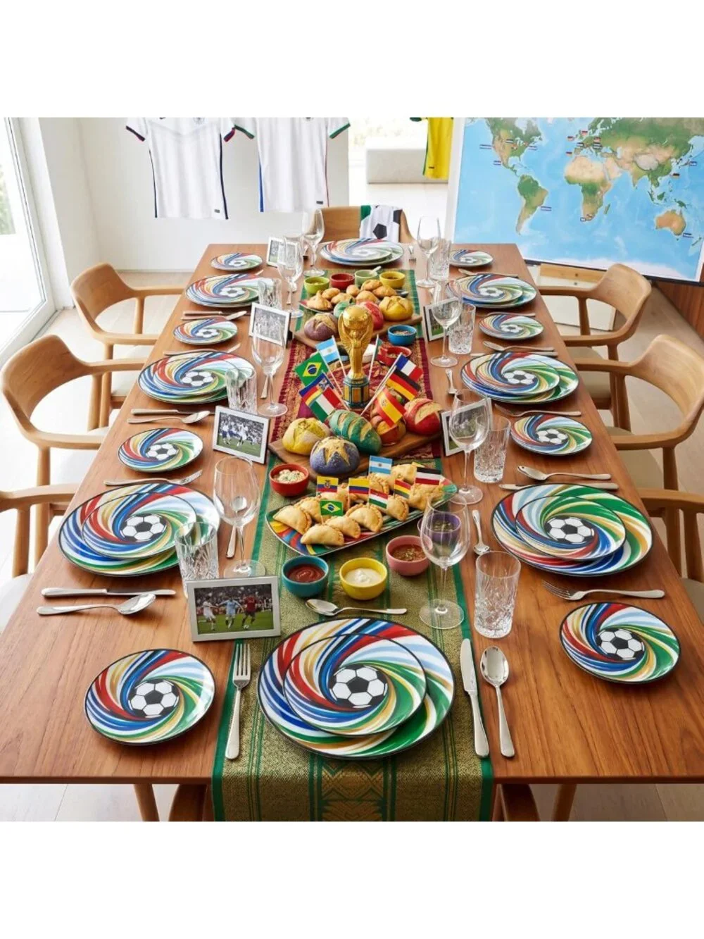 60 Pcs Heavy Duty Soccer Party Plates - Disposable Dinner & Dessert Plates for